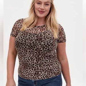 Torrid Mesh Leopard Print Top Sz 12